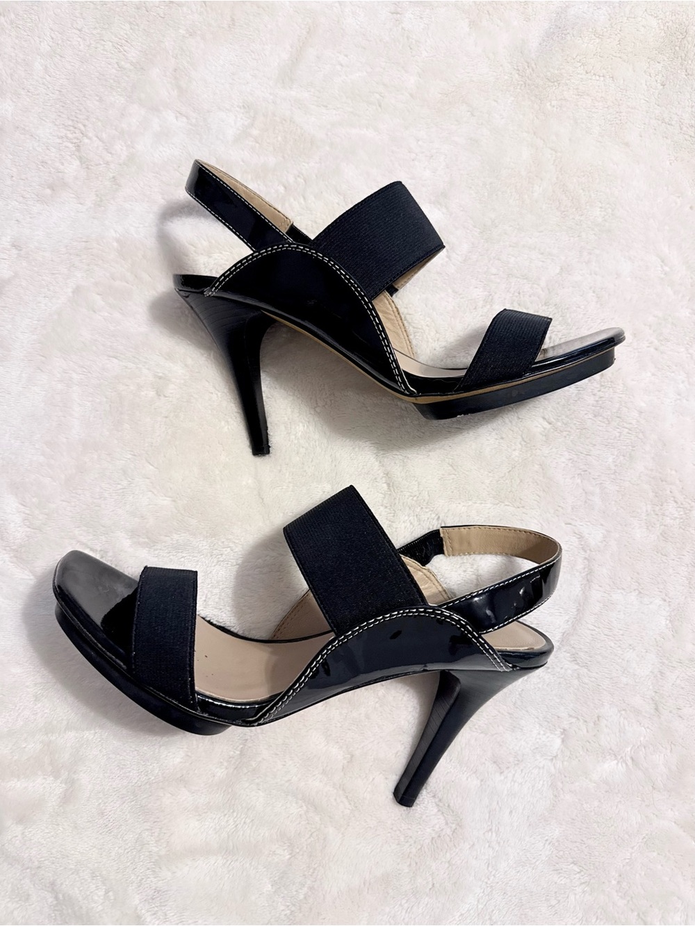 Donald J. Pliner Black Patent Leather Slingback Heels